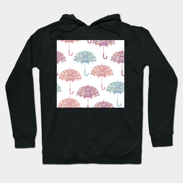 Unique Retro Umbrella Pattern Hoodie by Pris25